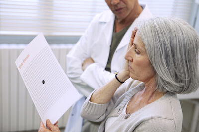 Amsler Test Maine Woman taking the Amsler test